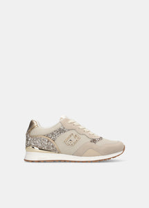 Liu Jo Sneaker Maxi Wonder Low 02 GlitterMesh/Cow suede rope/light gold