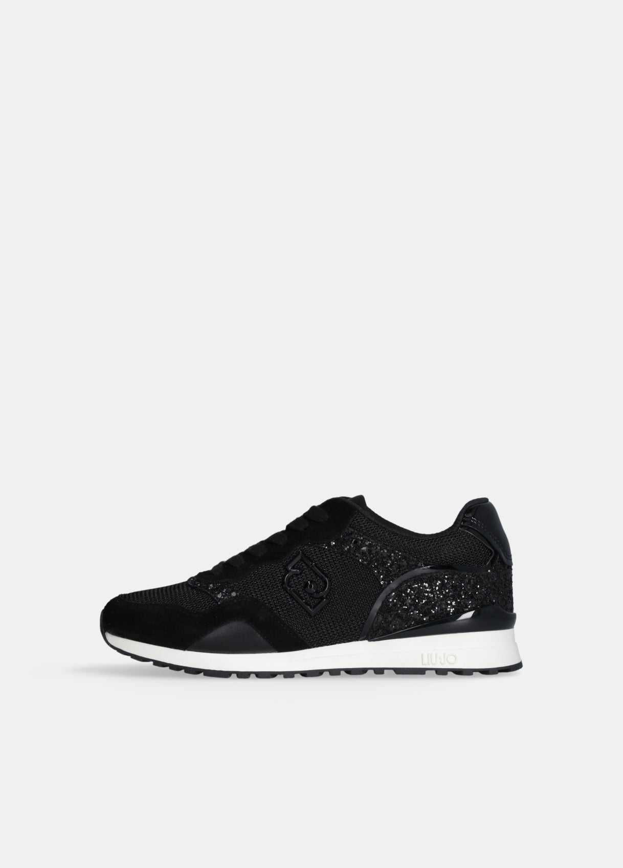 Liu Jo Sneaker Maxi Wonder Low 02 GlitterMesh/Cow suede black