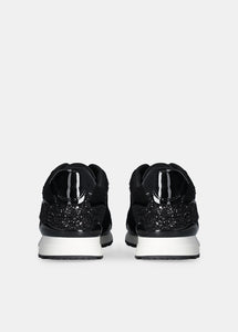 Liu Jo Sneaker Maxi Wonder Low 02 GlitterMesh/Cow suede black