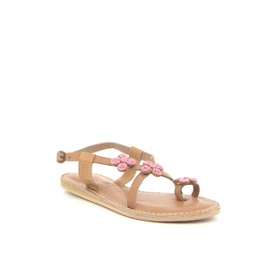 Laidback London Sandaal Blyth Flat Light brown leather Baby pink