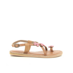 Afbeelding in Gallery-weergave laden, Laidback London Sandaal Blyth Flat Light brown leather Baby pink
