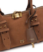 Afbeelding in Gallery-weergave laden, Pinko BOWLING BAGUETTE BIG SUEDE + MARRONE - LEO
