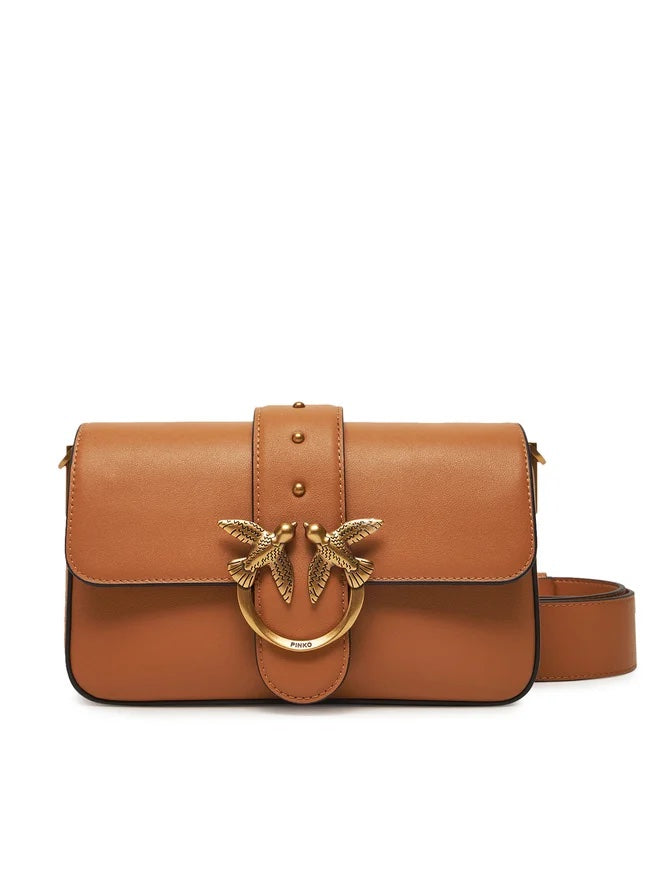 Pinko LOVE ONE MINI SLOUCHY FL VITEL NOUGAT-ANTIQUE GOLD