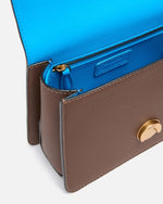 Afbeelding in Gallery-weergave laden, Pinko LOVE ONE TOP HANDLE MINI LIGHT MARRONE/AZZURRO-ANTIQUE GOLD
