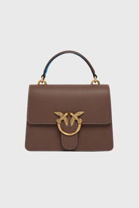 Pinko LOVE ONE TOP HANDLE MINI LIGHT MARRONE/AZZURRO-ANTIQUE GOLD