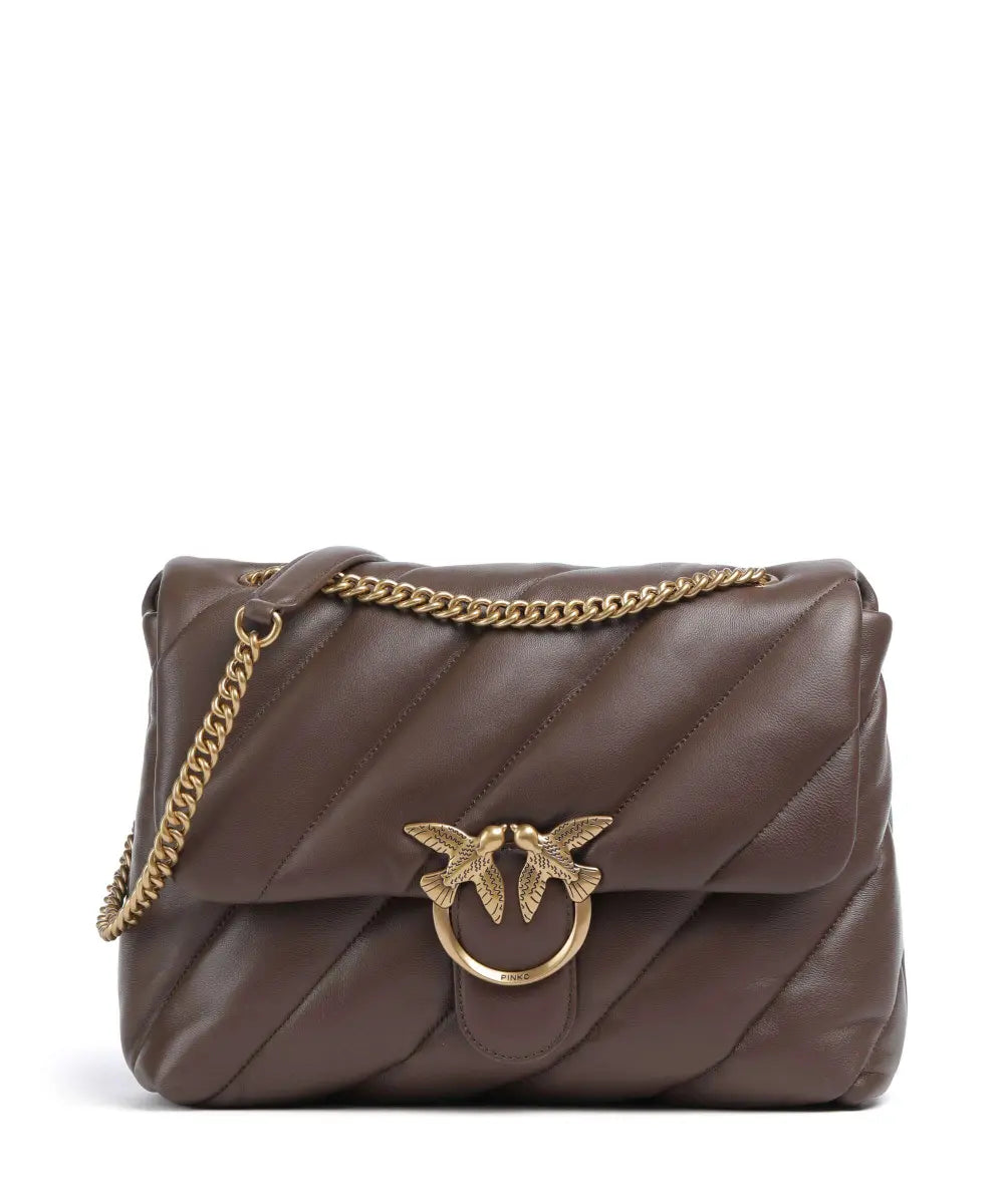 Pinko LOVE PUFF BIG  MARRONE CASTANO-ANTIQUE GOLD