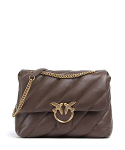 Pinko LOVE PUFF BIG  MARRONE CASTANO-ANTIQUE GOLD
