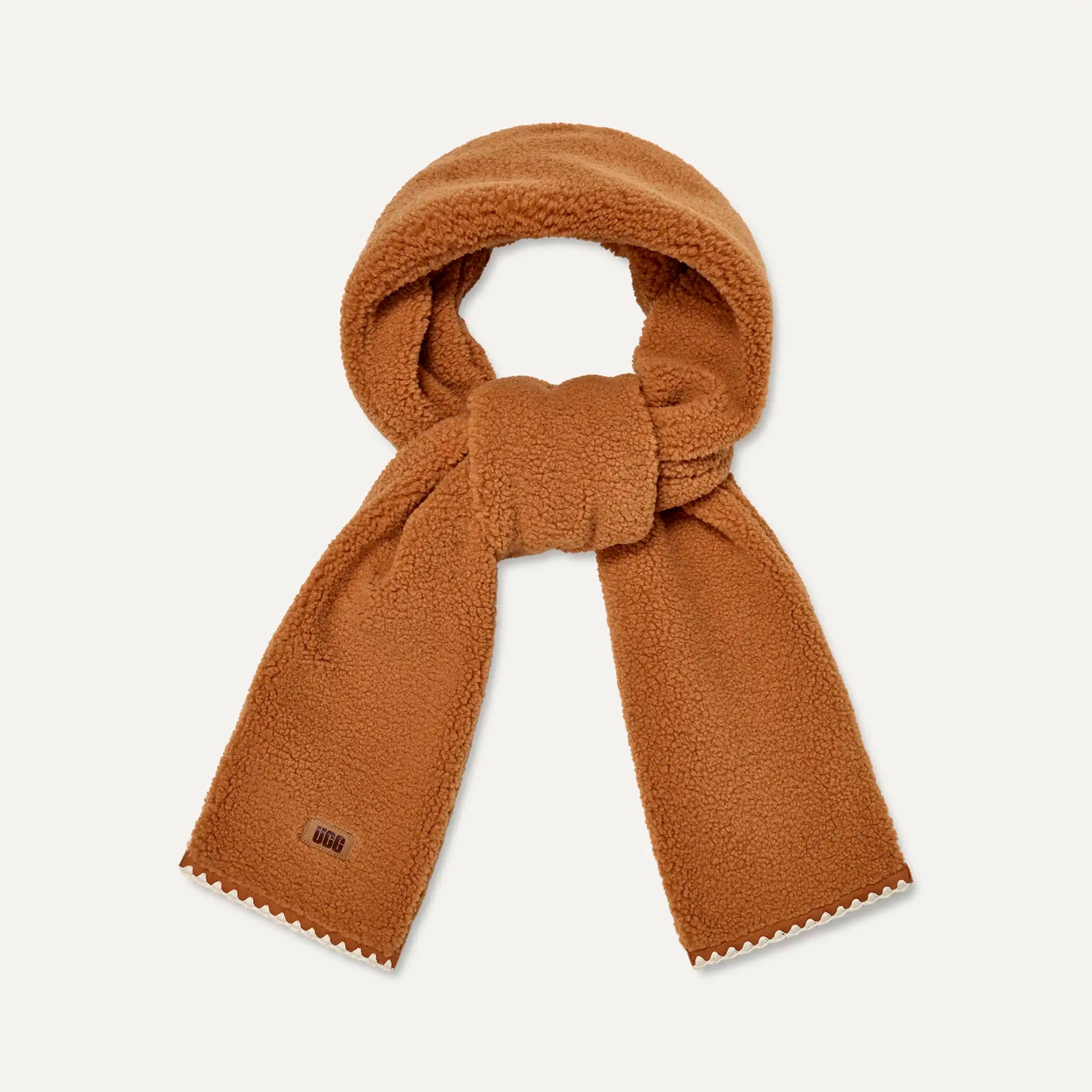 UGG Uggfluff Scalloped Scarf Chestnut