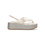 Afbeelding in Gallery-weergave laden, Liu Jo Flo 03 Sandal Calf Leather/Glitter Milk
