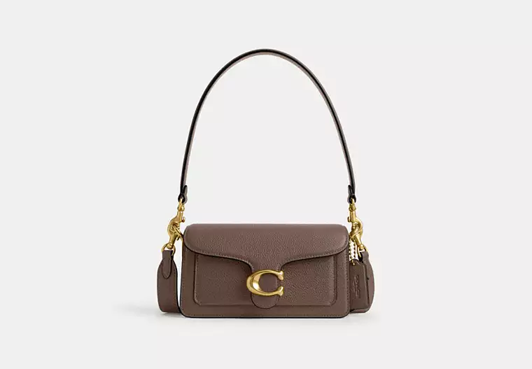 Coach polished pebble leather tabby shoulder bag 20 refresh Dark Stone