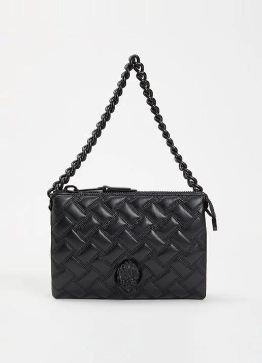 Kurt Geiger 690-KENSINGTON PUFF 3 POUCH D-BLACK-LEATHER