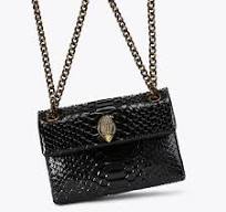 Kurt Geiger 690-LEATHER MD KENSINGTON-BLACK-SNAKE PRINT