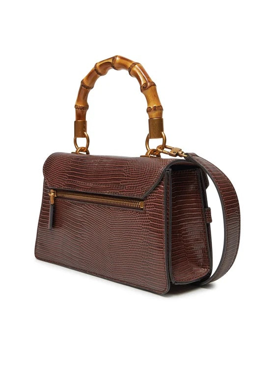 Guess Sibel Tri Comp Top Handle Flap Espresso