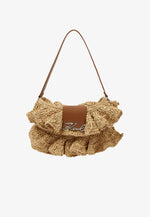 Afbeelding in Gallery-weergave laden, Karl Lagerfeld K/Signature FL SHB Raffia Ruff Natural-Tan

