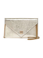 Afbeelding in Gallery-weergave laden, Pinko FLAT PURSE MINI METALLIC SUEDE ORO-MATT GOLD
