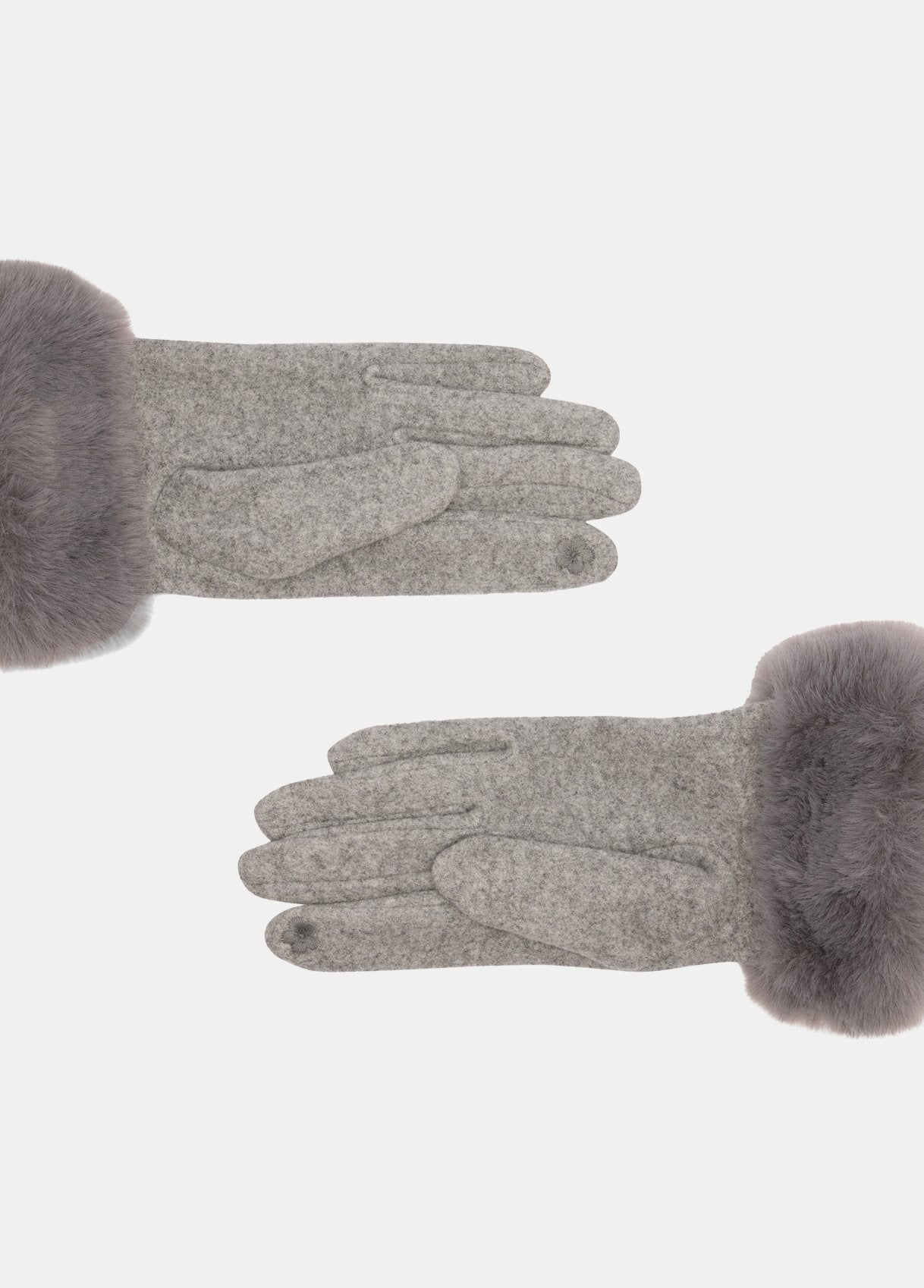 LIU JO FAKE FUR - GLOVES  GRIGIO GHIACCIO