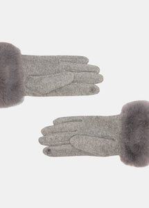 LIU JO FAKE FUR - GLOVES  GRIGIO GHIACCIO