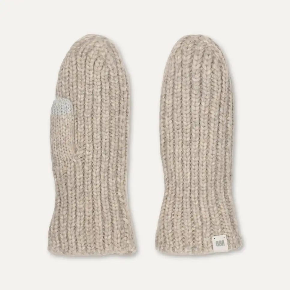 UGG Chunky Rib Mitten Light Grey