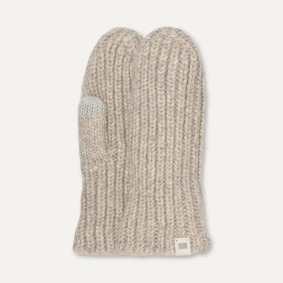 UGG Chunky Rib Mitten Light Grey