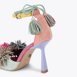 Afbeelding in Gallery-weergave laden, Kurt Geiger Pom Pom Ankle Tie Sandal Mult/Other Suede
