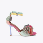 Afbeelding in Gallery-weergave laden, Kurt Geiger Pom Pom Ankle Tie Sandal Mult/Other Suede
