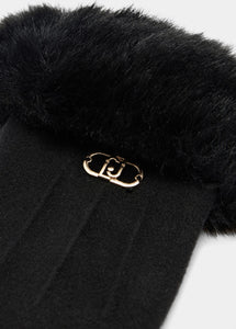 LIU JO FAKE FUR - GLOVES   NERO