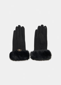 LIU JO FAKE FUR - GLOVES   NERO
