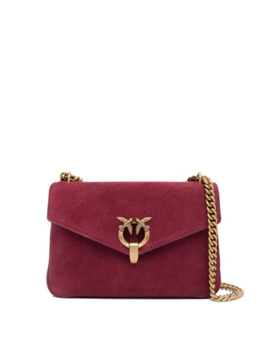 Pinko CUPIDO MESSENGER CLASSIC SUEDE bordeaux