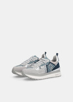 Afbeelding in Gallery-weergave laden, Liu Jo Sneaker Maxi Wonder 01 Cow Suede/metallic F Blue/silver
