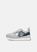 Afbeelding in Gallery-weergave laden, Liu Jo Sneaker Maxi Wonder 01 Cow Suede/metallic F Blue/silver
