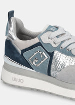 Afbeelding in Gallery-weergave laden, Liu Jo Sneaker Maxi Wonder 01 Cow Suede/metallic F Blue/silver
