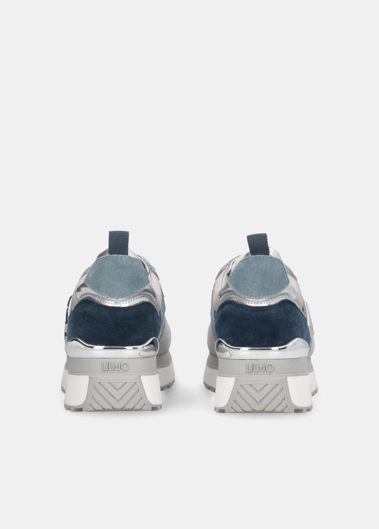Liu Jo Sneaker Maxi Wonder 01 Cow Suede/metallic F Blue/silver