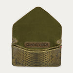 Afbeelding in Gallery-weergave laden, Claris Virot Porte Cartes Python Alex Dark Kaki
