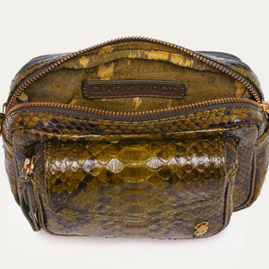 Claris Virot Sac Python Baby Charly Kaki