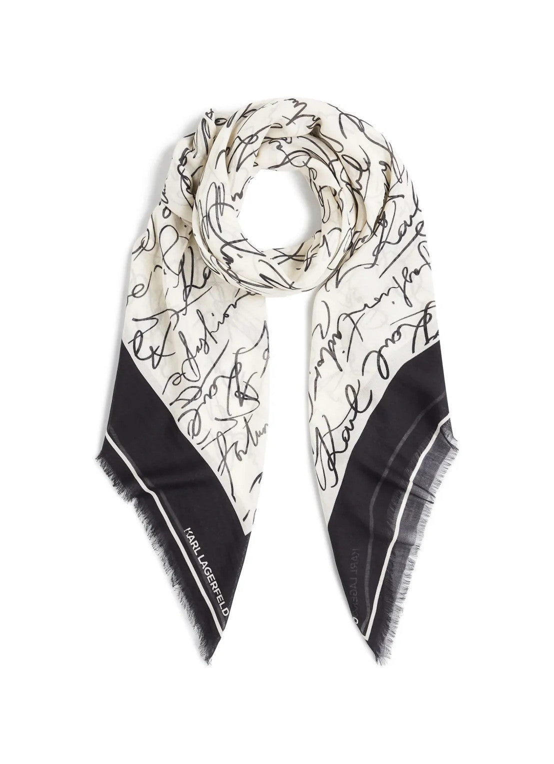 Karl Lagerfeld K/ESSENTIAL SCRIBBLE MDL SCARF Cannoli Cream