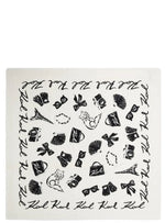 Afbeelding in Gallery-weergave laden, Karl Lagerfeld  MONOGRAM JKRD BL/WH SCARF WHITE/BLACK
