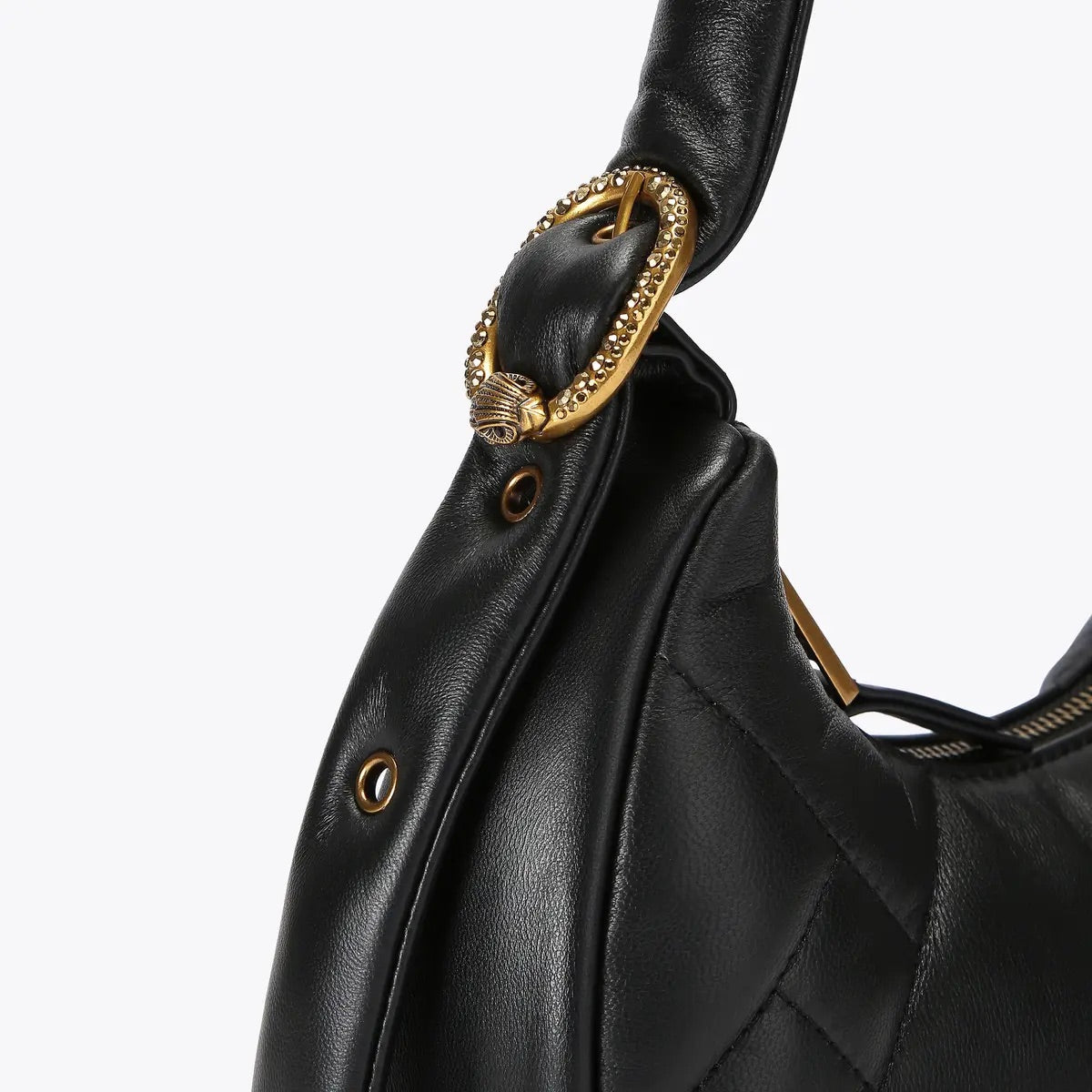 KENSINGTON PUFF SM HOBO-BLACK-LEATHER