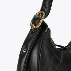 KENSINGTON PUFF SM HOBO-BLACK-LEATHER