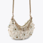 Afbeelding in Gallery-weergave laden, Kurt Geiger 690 SM Chelsea Chain Hobo Cream Comb Fabric
