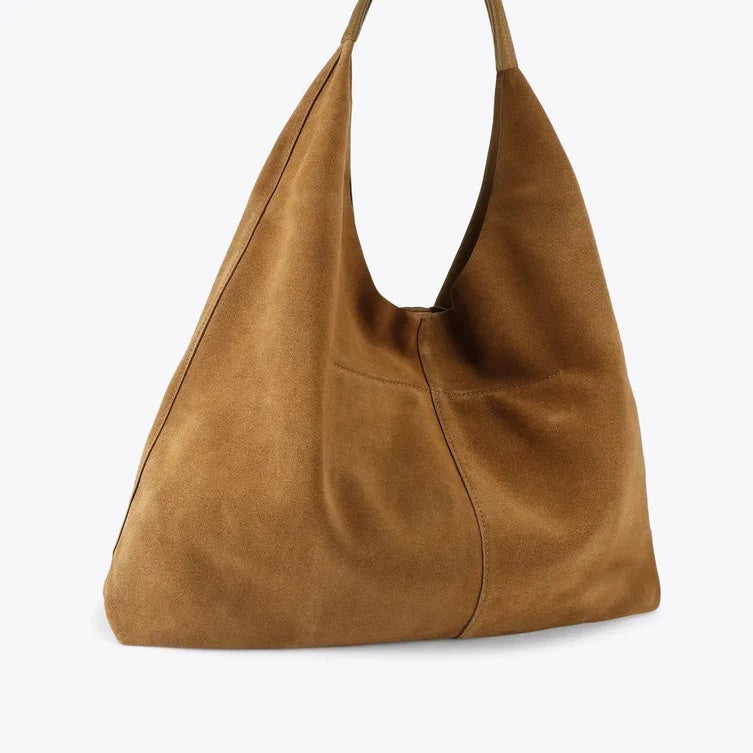 Kurt Geiger 690-CHELSEA LG SLOUCH HOBO-TAN-SUEDE