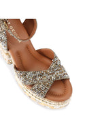 Afbeelding in Gallery-weergave laden, Kurt Geiger Chelsea Scarf Platform Beige Comb Fabric
