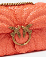 Afbeelding in Gallery-weergave laden, Pinko LOVE PUFF MINI CL RAFIA BUTTER MANDARIN RED-ANTIQUE GOLD
