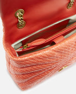 Afbeelding in Gallery-weergave laden, Pinko LOVE PUFF MINI CL RAFIA BUTTER MANDARIN RED-ANTIQUE GOLD
