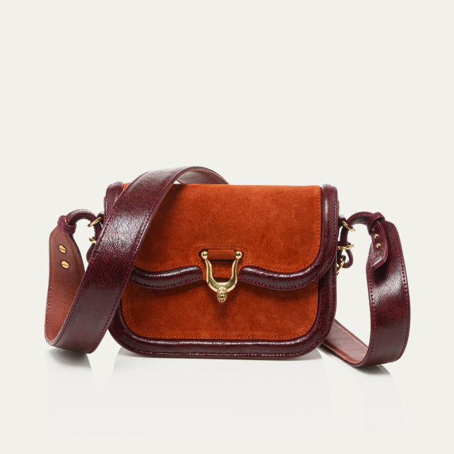 Claris Virot Sac Veau Velours Mini Manon Brique
