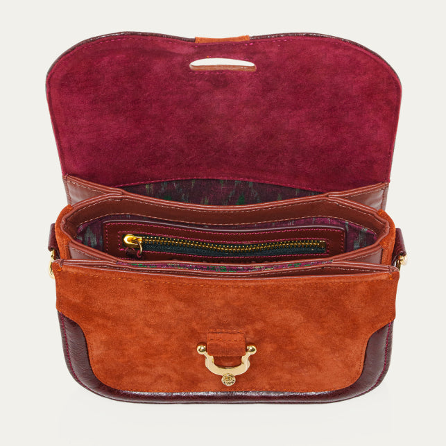 Claris Virot Sac Veau Velours Mini Manon Brique