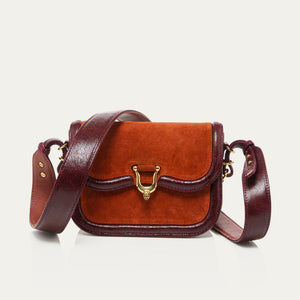 Claris Virot Sac Veau Velours Mini Manon Brique