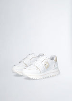 Afbeelding in Gallery-weergave laden, Liu Jo Maxi Wonder 85 Sneaker Calf Leather Laminat White/Light gold
