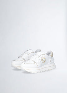 Liu Jo Maxi Wonder 85 Sneaker Calf Leather Laminat White/Light gold
