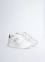 Afbeelding in Gallery-weergave laden, Liu Jo Maxi Wonder 85 Sneaker Calf Leather Laminat White/Light gold
