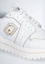Afbeelding in Gallery-weergave laden, Liu Jo Maxi Wonder 85 Sneaker Calf Leather Laminat White/Light gold
